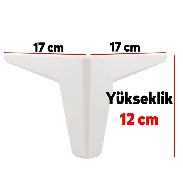 Sedir 6'lı Set Mobilya Tv Ünitesi Çekyat Koltuk Kanepe Destek Baza Ayağı 12 Cm Beyaz 17 Ayakları - Resim 3