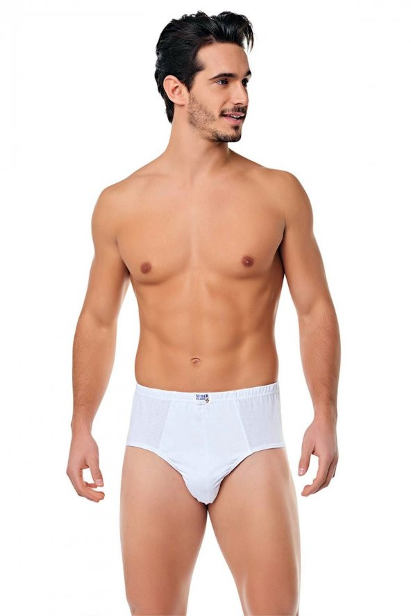 Seher Erkek Külot Slip 12 Adet Beyaz