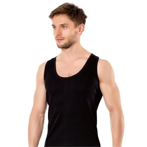 Tutku Erkek Askılı Siyah Ribana Klasik Atlet 3 Adet ürün görseli 1