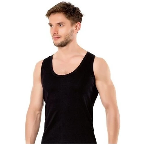 Tutku Erkek Askılı Siyah Ribana Klasik Atlet 1 Adet ürün görseli