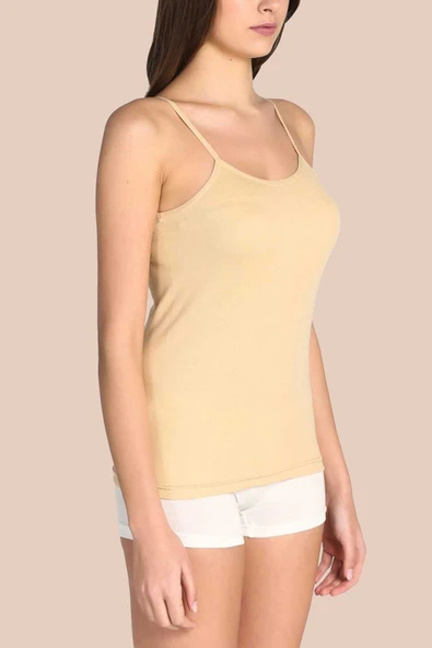 Tutku Bayan İp Askılı Ten Renk Ribana Atlet 6 Adet