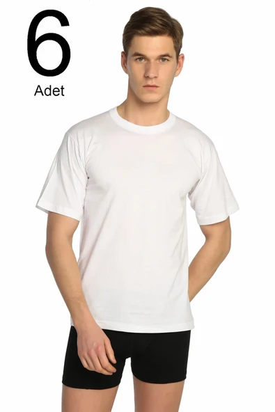 Tutku Erkek Sıfır Yaka Beyaz Fanila 6 Adet Paket ürün görseli