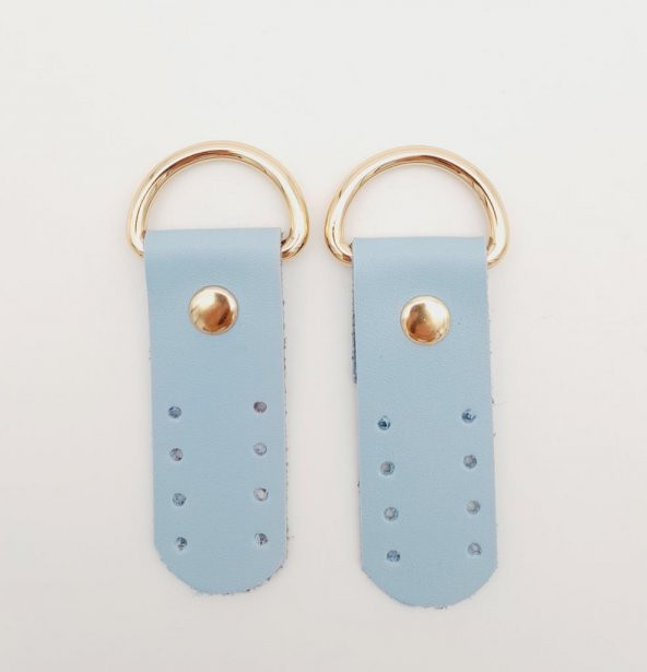 Angel Çanta Aksesuar Tek Kat Suni Deri Sapucu Böce Bebe Mavi Renk Light Gold Metalli ürün görseli