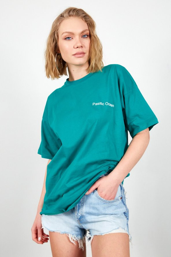Benetton Palmiye Baskılı Kadın T-Shirt