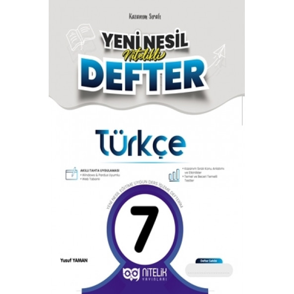 Nitelik Yayınları 7.Sınıf Yeni Nesil Nitelikli Türkçe Defter