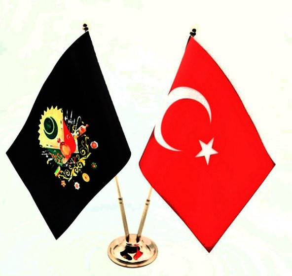 Gold Çiftli Osmanlı-Türk Masa Bayrağı