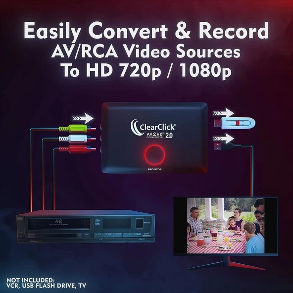 ClearClick AV'den HD'ye Dönüştürücü ve Kaydedici 2.0 (İkinci Nesil) - 2