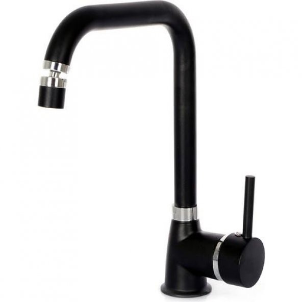 Venita Vera Siyah Mutfak Evye Bataryası Pirinç 360° Oynar Başlıklı ürün görseli