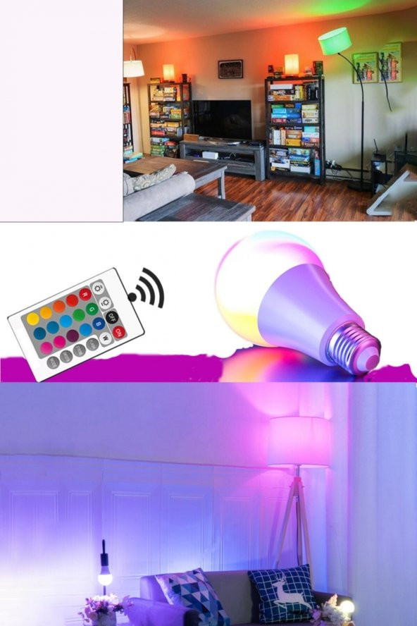 Uzaktan Kumandalı Renk Değiştirebilen Rgb Led Ampul 10 W E27 - 3