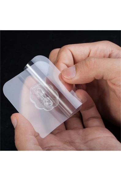 ENASHOP Kendinden Yapışkanlı Kancalı Mutfak Banyo Askısı Şeffaf 5 Adet - Resim 4