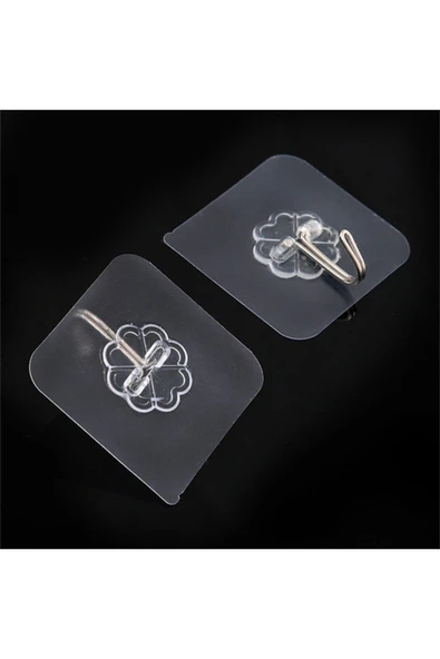ENASHOP Kendinden Yapışkanlı Kancalı Mutfak Banyo Askısı Şeffaf 5 Adet - Resim 3