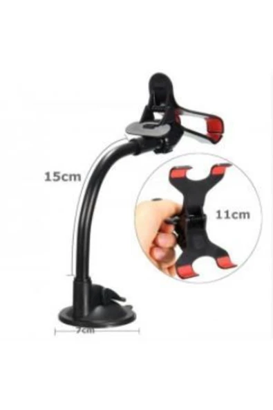 CMT Kıskaçlı Vantuzlu Araç Içi Telefon Tutucu Akrobat Cama Yapışan - 4