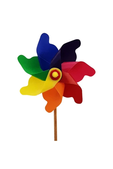 MinervaHomeClothes 7 Kanat Rüzgar Gülü, Gökkuşağı Renkleri, 20 cm, Bahçe Dekorasyonu - 5