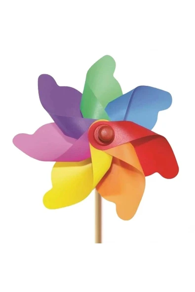 MinervaHomeClothes 7 Kanat Rüzgar Gülü, Gökkuşağı Renkleri, 20 cm, Bahçe Dekorasyonu - 1