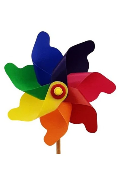 MinervaHomeClothes 7 Kanat Rüzgar Gülü, Gökkuşağı Renkleri, 20 cm, Bahçe Dekorasyonu - 3