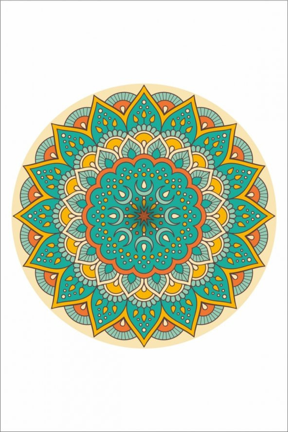 Mandala Desen 6lı Bardak Altı Ahşap - 3