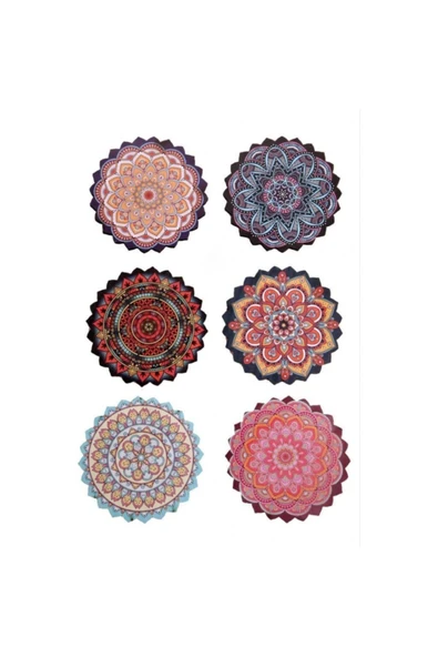 YİĞİTER Megaparkavm Mandala Bardak Altı 6'lı Bardak Altı