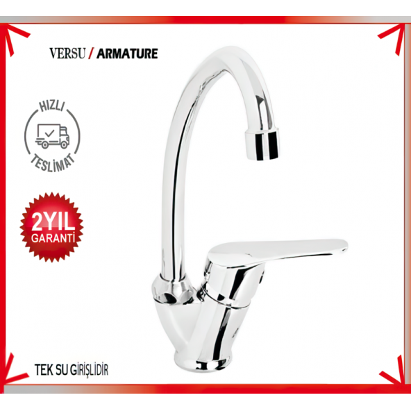 Versuarmature Lisa Serisi Mermerüstü Tekli Banyo Lavabo Bataryası