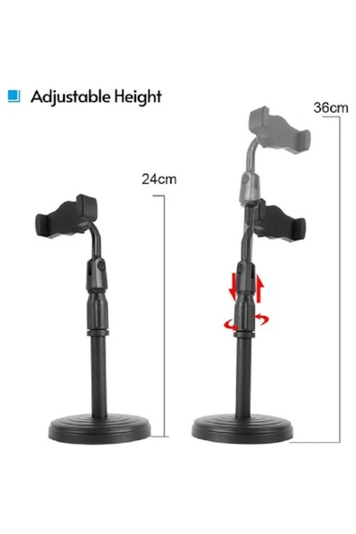 Horasan Ticaret Masaüstü Tablet Ve Telefon Tutucu Stand Siyah - 4