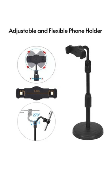 Horasan Ticaret Masaüstü Tablet Ve Telefon Tutucu Stand Siyah - 3