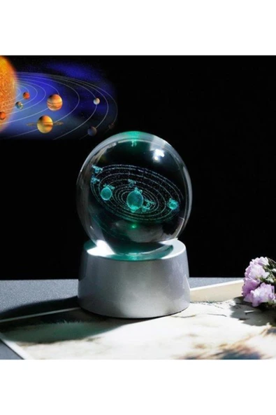 Raicon Samanyolu Güneş Sistemi Işıklı Cam Küre Işıklı Kristal Top 6 Cm Çapında 6 Renk - Resim 1