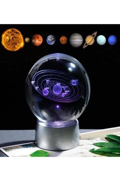 Raicon Samanyolu Güneş Sistemi Işıklı Cam Küre Işıklı Kristal Top 6 Cm Çapında 6 Renk - Resim 3