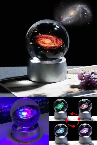 Raicon Samanyolu Güneş Sistemi Işıklı Cam Küre Işıklı Kristal Top 6 Cm Çapında 6 Renk - Resim 4