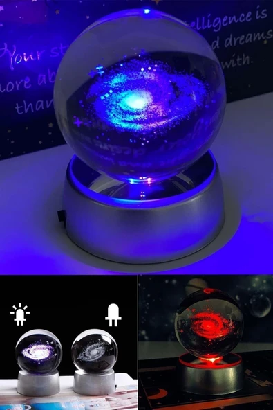 Raicon Samanyolu Güneş Sistemi Işıklı Cam Küre Işıklı Kristal Top 6 Cm Çapında 6 Renk - Resim 2