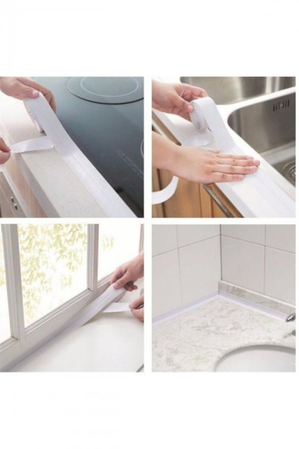 Su Sızdırmaz Bant Mutfak Lavabo Pencere Duvar Bandı 3.2 M Beyaz - 2