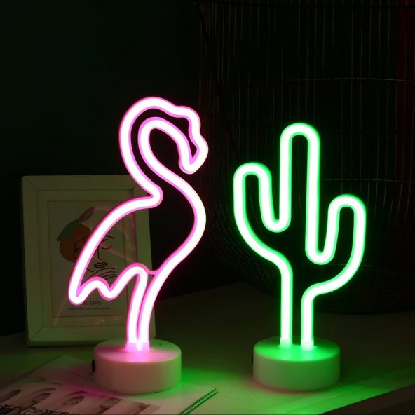 Dp-87 Dekoratif Flamingo Neon Led Işıklı Gece Lambası