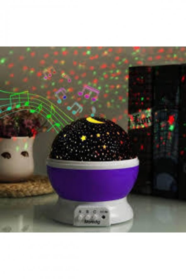 Vilya Döner Star Master Projeksiyon Gece Lambası Çocuk Odası Lamba Sunset Yıldız Ay Gece Led - 3