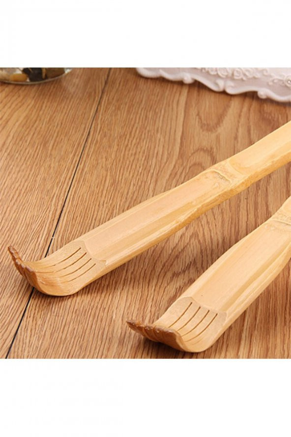 2 Adet Bambu Ahşap Sırt Kaşıyıcı Sırt Kaşıma Aleti 47 Cm Tekerlekli Masaj Aparatlı - 2