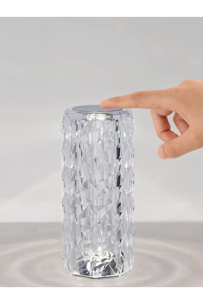 ENASHOP Kristal Akrilik Led Masa Üstü Lamba 16 Renk Uzaktan Kumandalı Dokunmatik - 1
