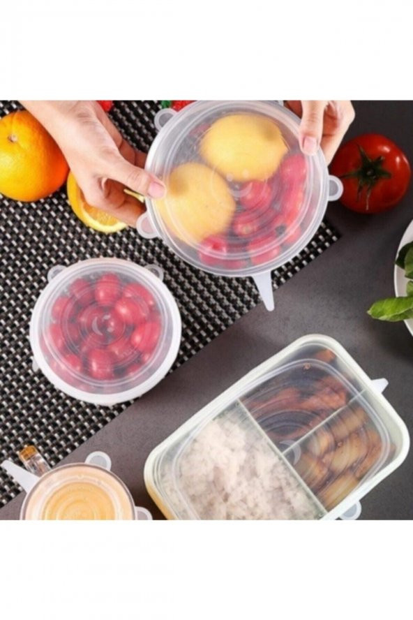 YAKUT 6 Lı Silikon Sızdırmaz Streç Tencere Kapağı Ve Bonesi