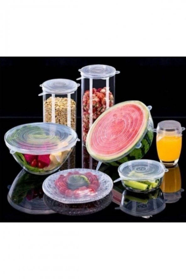 YAKUT 6 Lı Silikon Sızdırmaz Streç Tencere Kapağı Ve Bonesi - 3