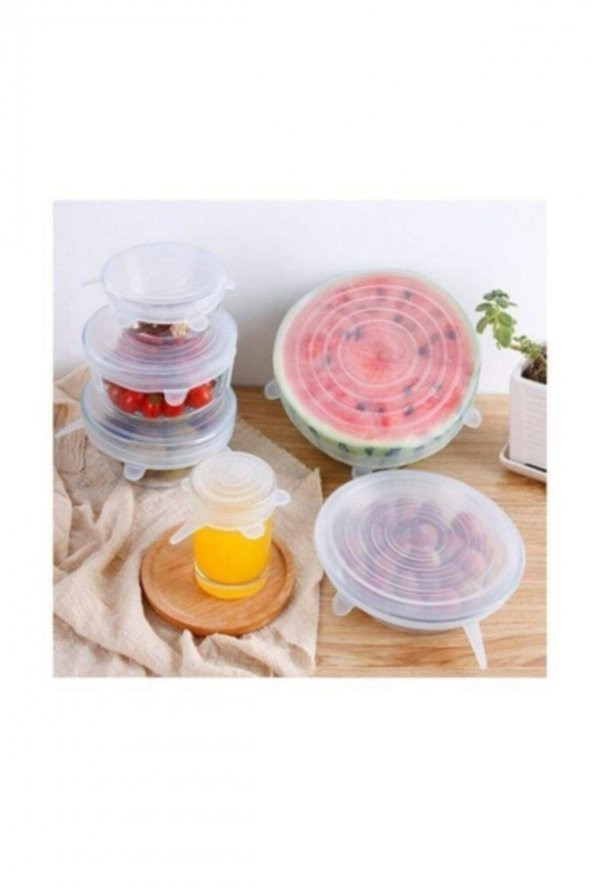 YAKUT 6 Lı Silikon Sızdırmaz Streç Tencere Kapağı Ve Bonesi - 2