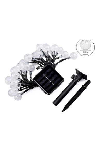 ENASHOP Solar LED 7M kristal top dış mekan ışıkları su geçirmez peri güneş bahçe çelenk yılbaşı dekoru - 2