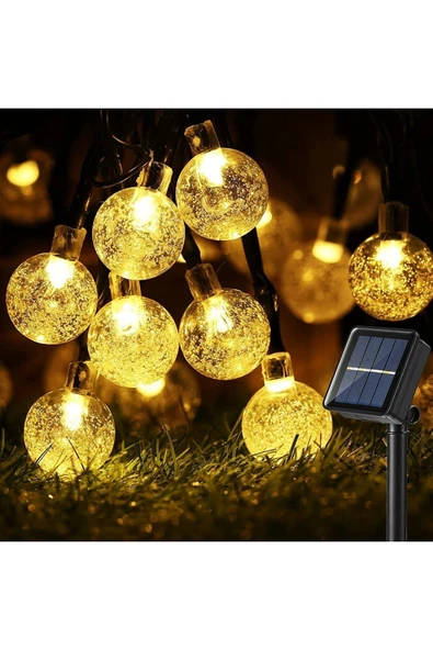 ENASHOP Solar LED 7M kristal top dış mekan ışıkları su geçirmez peri güneş bahçe çelenk yılbaşı dekoru - 1