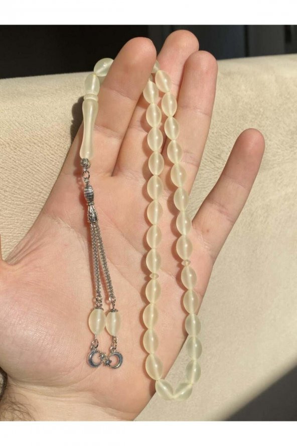 Fosforlu Kedi Gözü Toz Kehribar Erkek Tesbih Karanlıkta Parlayan Tesbih - 3