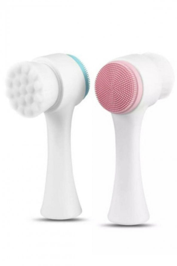 Silikon Başlıklı Çift Taraflı Cilt Temizleme Fırçası 13 Cm - 2
