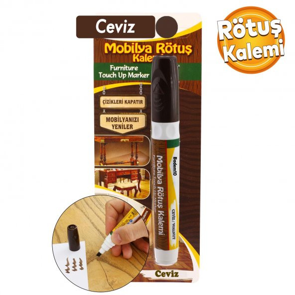 Mobilya Rötuş Kalemi Ahşap Masa Sehpa Dolap Kalemi Çizik Giderici Çatlak Kapatıcı Kahverengi - 4