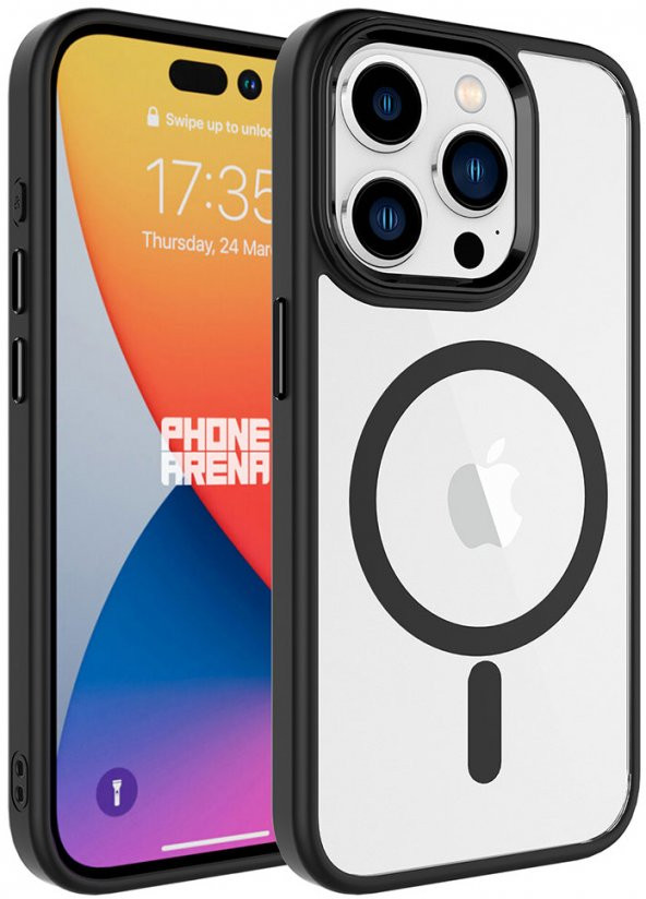 Apple iPhone 15 Pro Kılıf Wireless Şarj Özellikli Krom Magsafe Silikon Kapak - 2