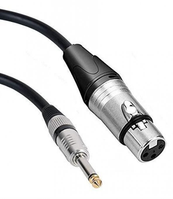 6.3 mm Mono to XLR Dişi Mikrofon Kablosu 5 Metre