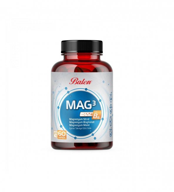 Balen Mag 3 Magnezyum Sitrat & Bisglisinat & Malat 679 Mg 60 Kapsül