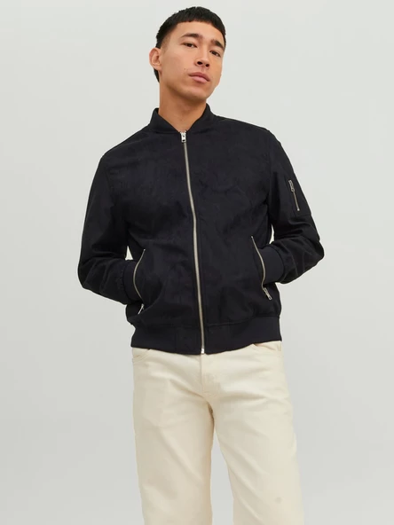 JACK JONES Erkek Bomber Suni Deri Ceket 12223651