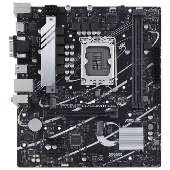 Asus Prime B760M-K D4 Intel B760 5333 MHz (OC) DDR4 Soket 1700 mATX Anakart - 3