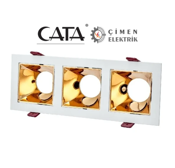 CATA CT 5088 3 Lü Beyaz Rose Spot Kasası