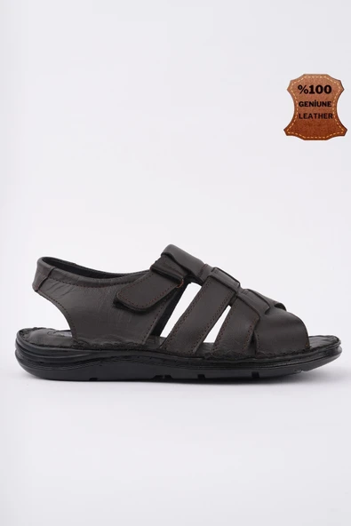 Muggo Charles Garantili Erkek Günlük Hakiki Deri Rahat Yumuşak Taban Ortopedik Sandalet