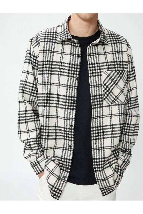 4WAM60006HW Koton Erkek Gömlek SİYAH EKOSELİ - 2