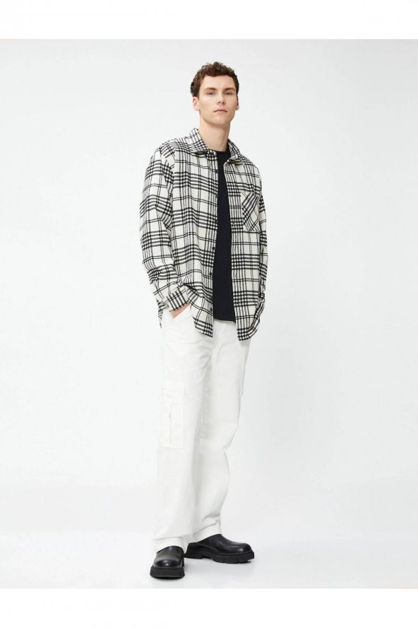 4WAM60006HW Koton Erkek Gömlek SİYAH EKOSELİ - 5